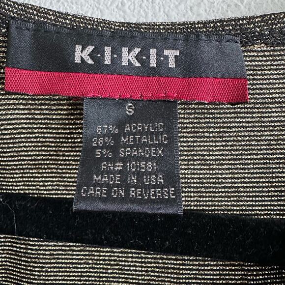 Vintage Y2K KIKIT Metallic Ruched Surplice Tank Top USA Sz S 2000s Glam - Picture 3 of 5